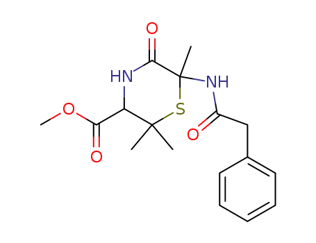 2,2,6-trimethyl-5-oxo-6-(2-phenyl-acetylamino)-thiomorpholine-3-carboxylic acid methyl ester
