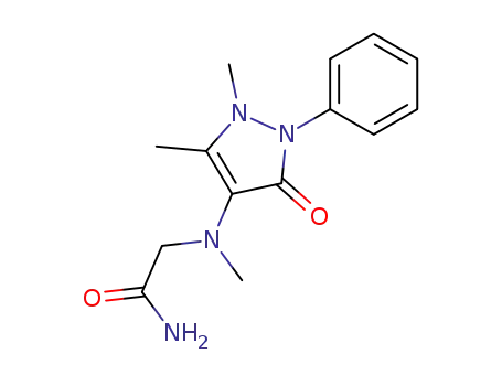 Molecular Structure of 92324-98-6 (<i>N</i>-(1,5-dimethyl-3-oxo-2-phenyl-2,3-dihydro-1<i>H</i>-pyrazol-4-yl)-<i>N</i>-methyl-glycine amide)