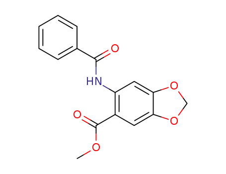 Molecular Structure of 101274-61-7 (6-benzoylamino-benzo[1,3]dioxole-5-carboxylic acid methyl ester)