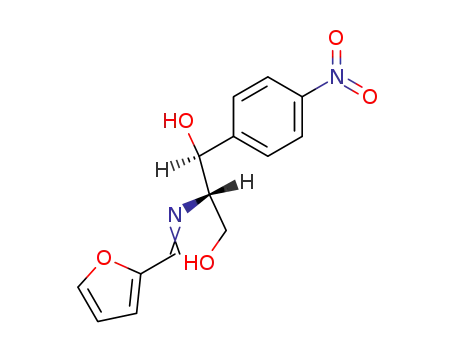 Molecular Structure of 106378-64-7 ((1<i>RS</i>,2<i>RS</i>)-2-furfurylidenamino-1-(4-nitro-phenyl)-propane-1,3-diol)