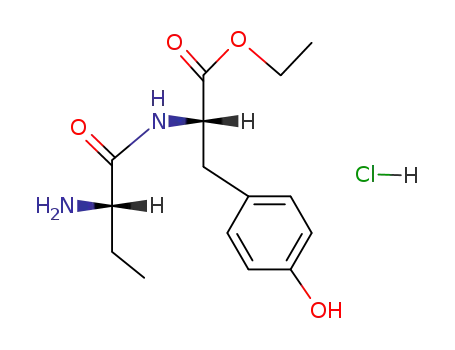 Molecular Structure of 132562-61-9 (<i>N</i>-((<i>S</i>)-2-amino-butyryl)-L-tyrosine ethyl ester; hydrochloride)