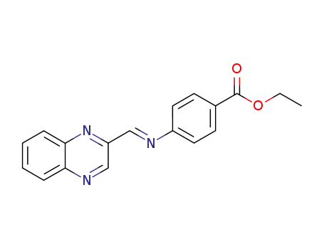 Molecular Structure of 62294-77-3 (Benzoic acid, 4-[(2-quinoxalinylmethylene)amino]-, ethyl ester)