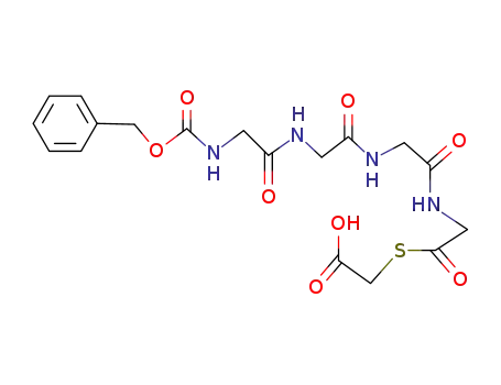 Molecular Structure of 114304-40-4 (<i>N</i>-benzyloxycarbonyl-glycyl=>glycyl=>glycyl=>glycylmercapto-acetic acid)