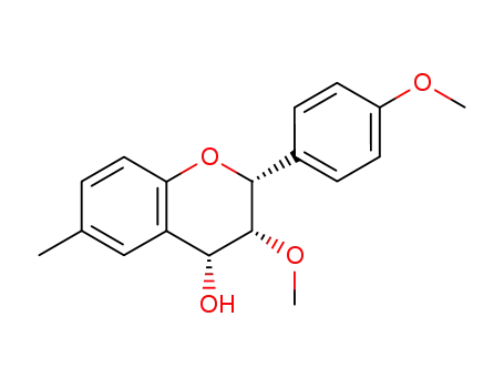 (+/-)-3<i>c</i>-Methoxy-2<i>r</i>-(4-methoxy-phenyl)-6-methyl-chroman-4<i>c</i>-ol