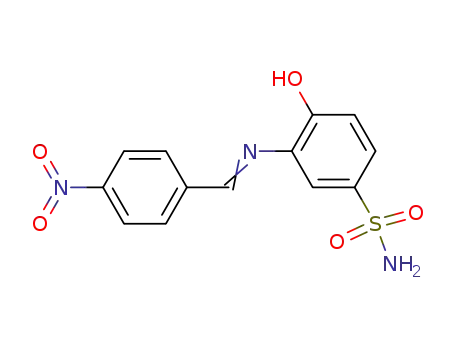 Molecular Structure of 64073-91-2 (Benzenesulfonamide, 4-hydroxy-3-[[(4-nitrophenyl)methylene]amino]-)