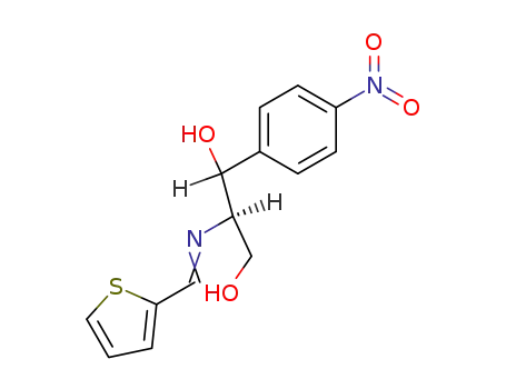 Molecular Structure of 139662-06-9 ((1<i>R</i>,2<i>R</i>)-1-(4-nitro-phenyl)-2-[2]thienylmethylenamino-propane-1,3-diol)
