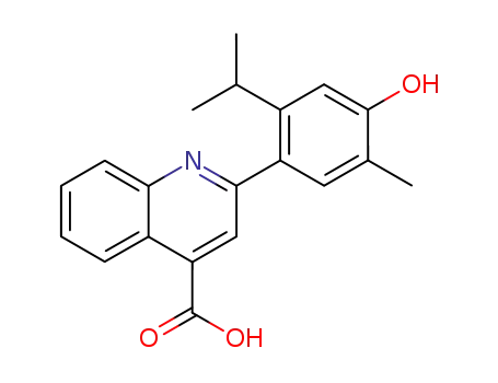 Molecular Structure of 859929-97-8 (2-(4-hydroxy-2-isopropyl-5-methyl-phenyl)-quinoline-4-carboxylic acid)