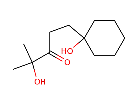 Molecular Structure of 408523-49-9 (4-hydroxy-1-(1-hydroxy-cyclohexyl)-4-methyl-pentan-3-one)