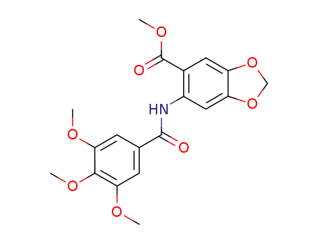 Molecular Structure of 101890-89-5 (6-(3,4,5-trimethoxy-benzoylamino)-benzo[1,3]dioxole-5-carboxylic acid methyl ester)
