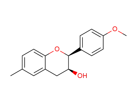 (+/-)-<i>cis</i>-2-(4-Methoxy-phenyl)-6-methyl-chroman-3-ol