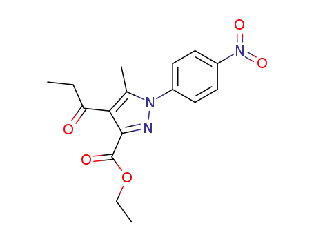 5-methyl-1-(4-nitro-phenyl)-4-propionyl-1<i>H</i>-pyrazole-3-carboxylic acid ethyl ester