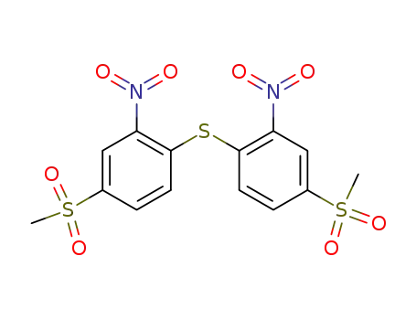 Molecular Structure of 100620-98-2 (bis-(4-methanesulfonyl-2-nitro-phenyl)-sulfide)