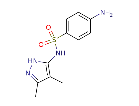 Molecular Structure of 93263-48-0 (4-amino-<i>N</i>-(4,5-dimethyl-1<sup>(2)</sup><i>H</i>-pyrazol-3-yl)-benzenesulfonamide)