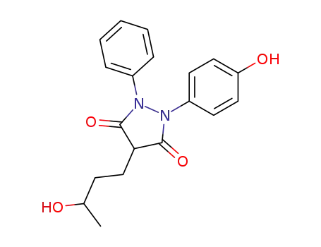 Molecular Structure of 7720-49-2 (3,5-Pyrazolidinedione, 4-(3-hydroxybutyl)-1-(4-hydroxyphenyl)-2-phenyl-)