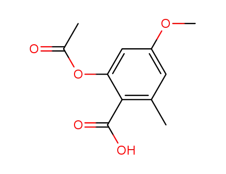 Molecular Structure of 61035-71-0 (2-acetoxy-4-methoxy-6-methyl-benzoic acid)