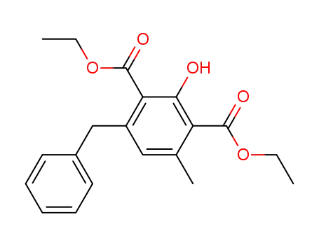 Molecular Structure of 855642-09-0 (4-benzyl-2-hydroxy-6-methyl-isophthalic acid diethyl ester)