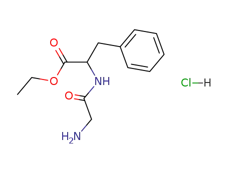 Molecular Structure of 2087-44-7 (<i>N</i>-glycyl-DL-phenylalanine ethyl ester; hydrochloride)