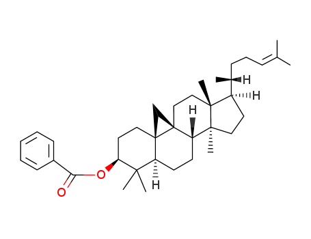 Molecular Structure of 16763-82-9 (3β-benzoyloxy-9β,19-cyclo-lanost-24-ene)