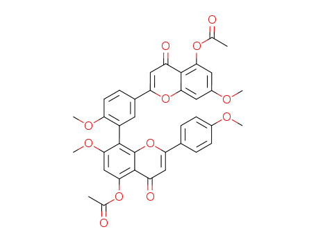 5,5'-diacetoxy-7,7'-dimethoxy-2'-(4-methoxy-phenyl)-2,8'-(4-methoxy-<i>m</i>-phenylene)-bis-chromen-4-one