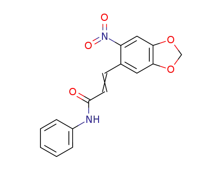 Molecular Structure of 855164-88-4 (3ξ-(6-nitro-benzo[1,3]dioxol-5-yl)-acrylic acid anilide)