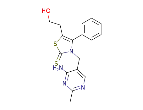 3-(4-amino-2-methyl-pyrimidin-5-ylmethyl)-5-(2-hydroxy-ethyl)-4-phenyl-3<i>H</i>-thiazole-2-thione