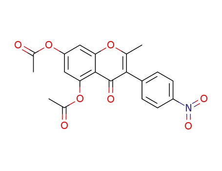 Molecular Structure of 64194-39-4 (4H-1-Benzopyran-4-one, 5,7-bis(acetyloxy)-2-methyl-3-(4-nitrophenyl)-)