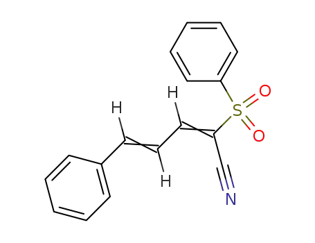 Molecular Structure of 140138-85-8 (2,4-Pentadienenitrile, 5-phenyl-2-(phenylsulfonyl)-, (E,E)-)