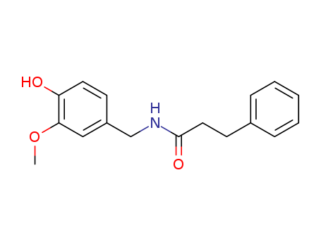 Molecular Structure of 105026-90-2 (Benzenepropanamide, N-[(4-hydroxy-3-methoxyphenyl)methyl]-)