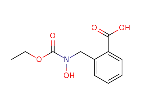 Molecular Structure of 62758-46-7 (Benzoic acid, 2-[[(ethoxycarbonyl)hydroxyamino]methyl]-)