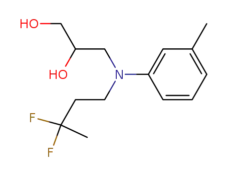 Molecular Structure of 365-95-7 (3-[<i>N</i>-(3,3-difluoro-butyl)-<i>m</i>-toluidino]-propane-1,2-diol)