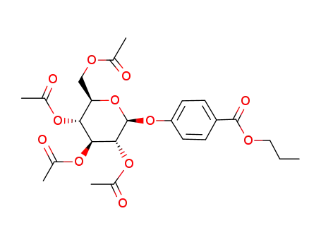 Molecular Structure of 124103-78-2 (4-(Propoxycarbonyl)phenyl 2,3,4,6-tetra-O-acetyl-β-D-glucopyranoside)