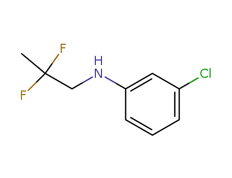 Molecular Structure of 588-33-0 (3-chloro-<i>N</i>-(2,2-difluoro-propyl)-aniline)