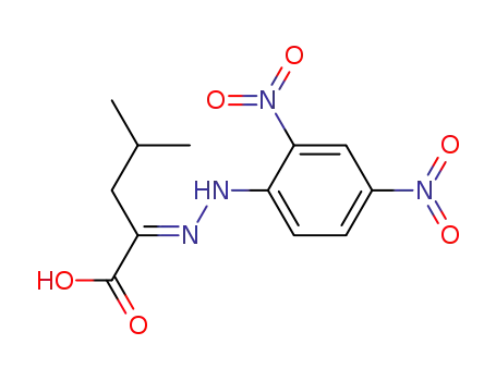 Molecular Structure of 20725-00-2 (2-[(2,4-dinitro-phenyl)-<i>seqtrans</i>-hydrazono]-4-methyl-valeric acid)