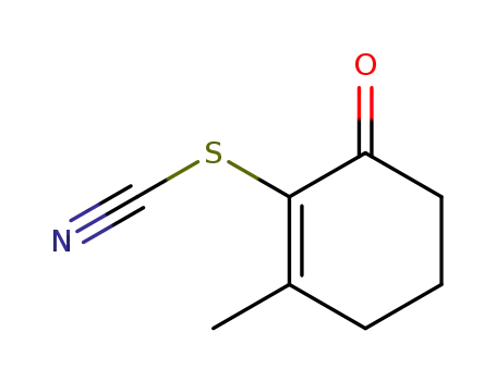 Molecular Structure of 71808-89-4 (2-Thiocyanato-3-methyl-2-cyclohexenon)