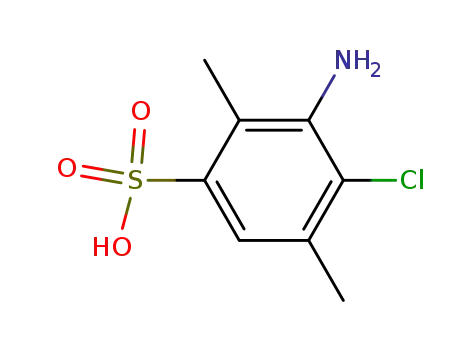 Molecular Structure of 62564-45-8 (Benzenesulfonic acid, 3-amino-4-chloro-2,5-dimethyl-)
