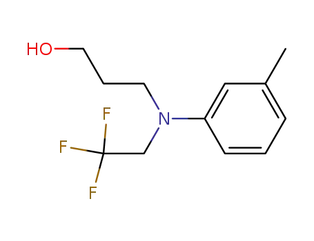 Molecular Structure of 580-85-8 (3-[<i>N</i>-(2,2,2-trifluoro-ethyl)-<i>m</i>-toluidino]-propan-1-ol)
