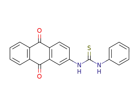 Molecular Structure of 119959-50-1 (<i>N</i>-(9,10-dioxo-9,10-dihydro-[2]anthryl)-<i>N</i>'-phenyl-thiourea)