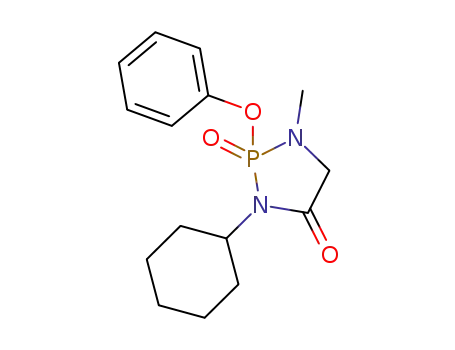 Molecular Structure of 64642-32-6 (1,3,2-Diazaphospholidin-4-one, 3-cyclohexyl-1-methyl-2-phenoxy-,
2-oxide)