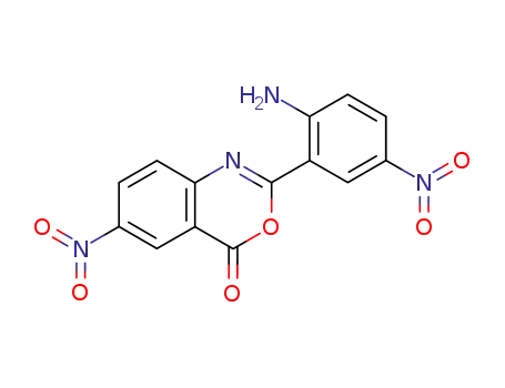 Molecular Structure of 37507-28-1 (2-(2-amino-5-nitro-phenyl)-6-nitro-benzo[<i>d</i>][1,3]oxazin-4-one)