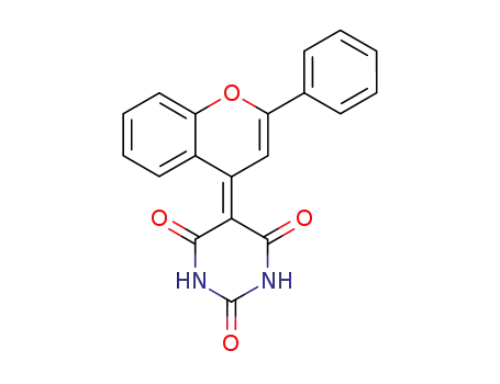 Molecular Structure of 102031-02-7 (5-(2-phenyl-chromen-4-ylidene)-pyrimidine-2,4,6-trione)