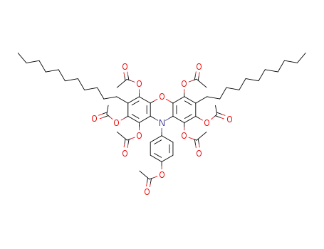 1,2,4,6,8,9-hexaacetoxy-10-(4-acetoxy-phenyl)-3,7-diundecyl-10<i>H</i>-phenoxazine