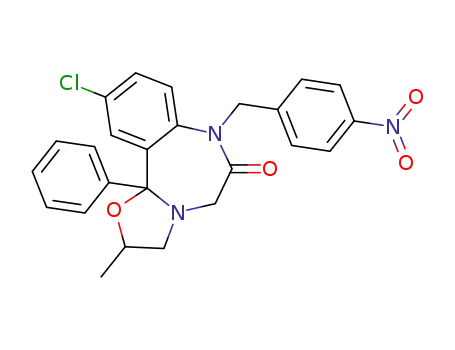 10-chloro-2<i>t</i>-methyl-7-(4-nitro-benzyl)-11b-phenyl-(11b<i>r</i>)-2,3,7,11b-hexahydro-benzo[<i>f</i>]oxazolo[3,2-<i>e</i>][1,4]diazepin-6-one