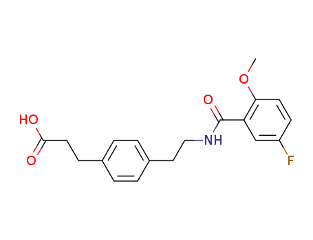 β-{4-[2-(5-fluoro-2-methoxybenzamido)-ethyl]-phenyl}-propionic acid