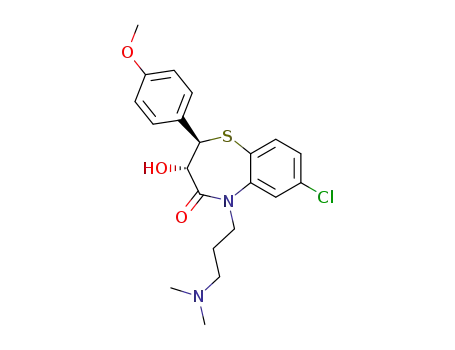 7-chloro-5-(3-dimethylamino-propyl)-3<i>t</i>-hydroxy-2<i>r</i>-(4-methoxy-phenyl)-2,3-dihydro-5<i>H</i>-benzo[<i>b</i>][1,4]thiazepin-4-one