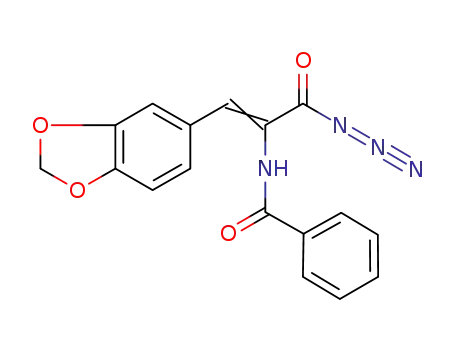 Molecular Structure of 19747-01-4 (3-benzo[1,3]dioxol-5-yl-2-benzoylamino-acryloyl azide)