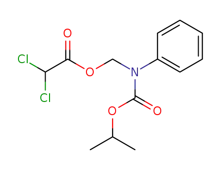 Molecular Structure of 50888-15-8 (Dichloro-acetic acid (isopropoxycarbonyl-phenyl-amino)-methyl ester)