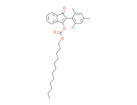 Molecular Structure of 53083-30-0 (Carbonic acid dodecyl ester 3-oxo-2-(2,4,6-trimethyl-phenyl)-3H-inden-1-yl ester)