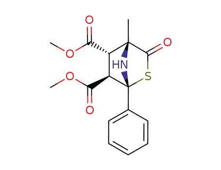 Molecular Structure of 60027-08-9 (4-methyl-3-oxo-1-phenyl-2-thia-7-aza-bicyclo[2.2.1]heptane-5<i>endo</i>,6<i>exo</i>-dicarboxylic acid dimethyl ester)