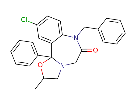 7-benzyl-10-chloro-2<i>t</i>-methyl-11b-phenyl-(11b<i>r</i>)-2,3,7,11b-hexahydro-benzo[<i>f</i>]oxazolo[3,2-<i>e</i>][1,4]diazepin-6-one