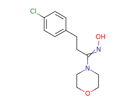 Molecular Structure of 65780-87-2 (Morpholine, 4-[3-(4-chlorophenyl)-1-(hydroxyimino)propyl]-)